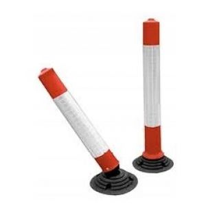 Słupek parkingowy blokujący SPRINTBACK | PCV, 75 cm, na stopie, uchylny